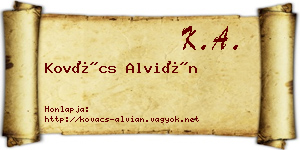 Kovács Alvián névjegykártya